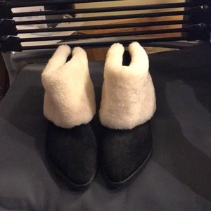 Booties fur topped - never been worn!